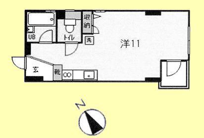 のんハウス(ワンルーム/2階)の間取り写真