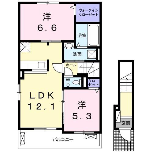 アザレア・M II(2LDK/2階)の間取り写真