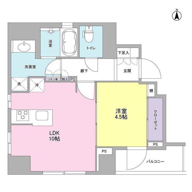 ルクリアコート(1LDK/3階)の間取り写真