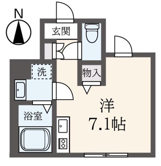シャノワール(ワンルーム/1階)の間取り写真