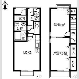 DUPLEX 無量寺(2LDK/1階)の間取り写真
