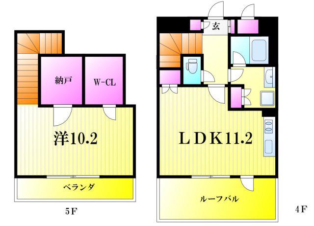 第16シントウキョウビル(1SLDK/4階)の間取り写真