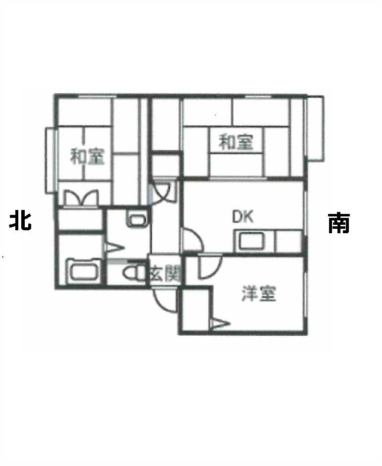アークフィールズみなみC(3DK/1階)の間取り写真