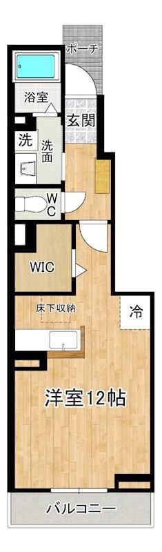 フレッシュリーB(ワンルーム/1階)の間取り写真