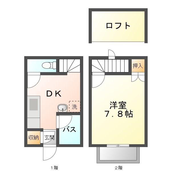 CERES鳴海本町(1DK/1階)の間取り写真