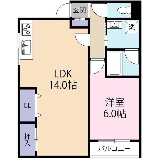 シャイン東川口第7(1LDK/2階)の間取り写真
