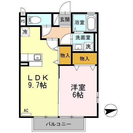 アンジュ(1LDK/2階)の間取り写真
