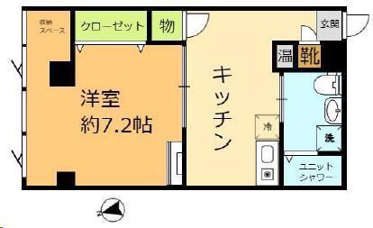 山水林ビル(1K/3階)の間取り写真