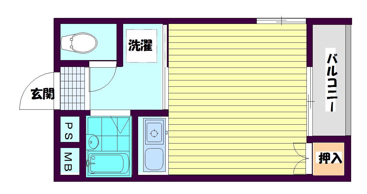 ビラノーバ住吉(1K/3階)の間取り写真