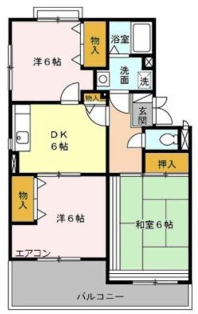 ヴァンベール(3DK/1階)の間取り写真