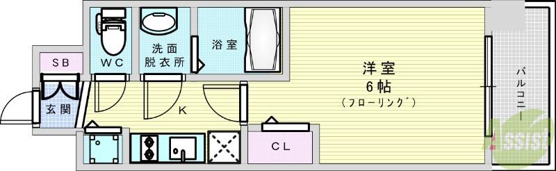 プレサンス新大阪ヴィガ(1K/5階)の間取り写真