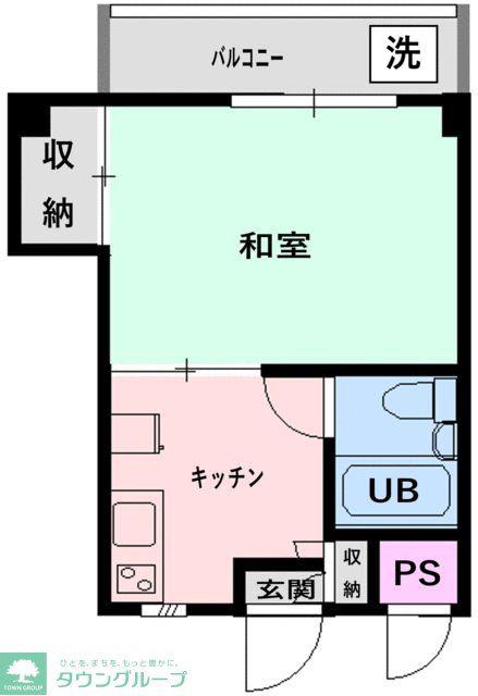 秋元コーポ(1K/2階)の間取り写真