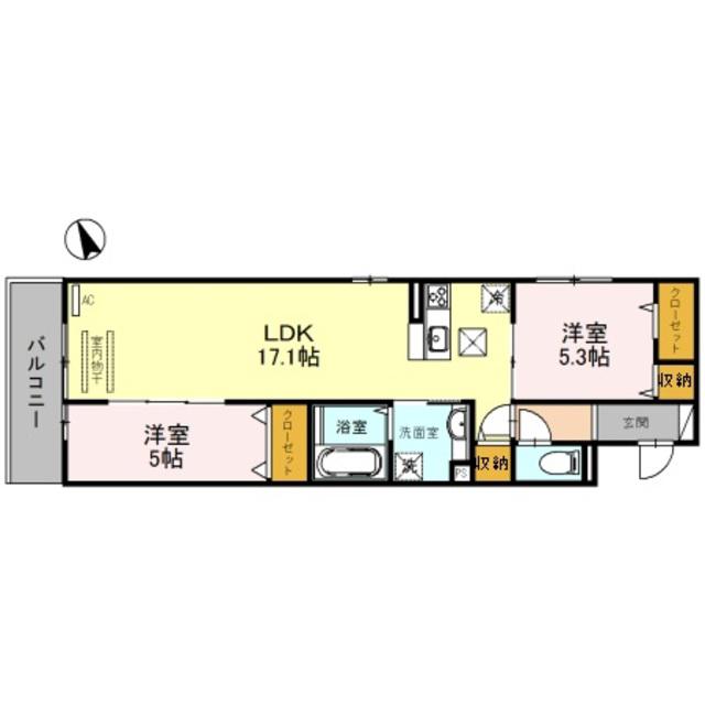 ロイヤルコート(2LDK/1階)の間取り写真