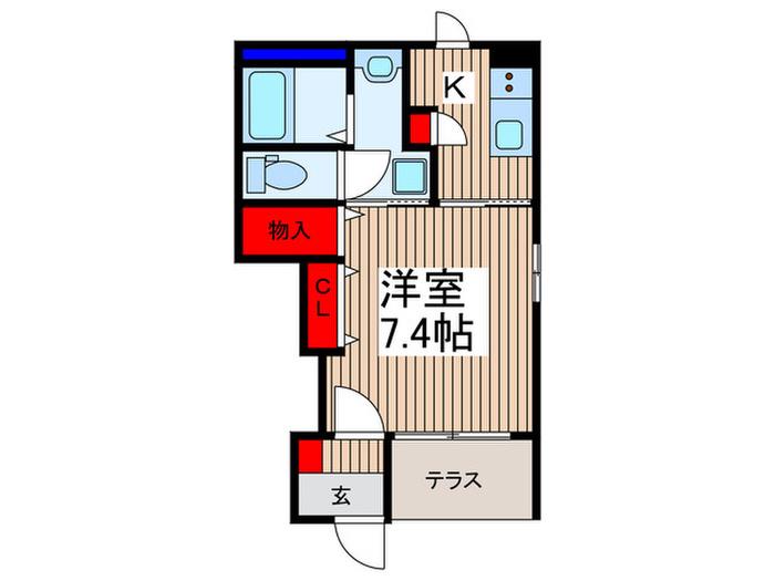 トワール(1K/1階)の間取り写真