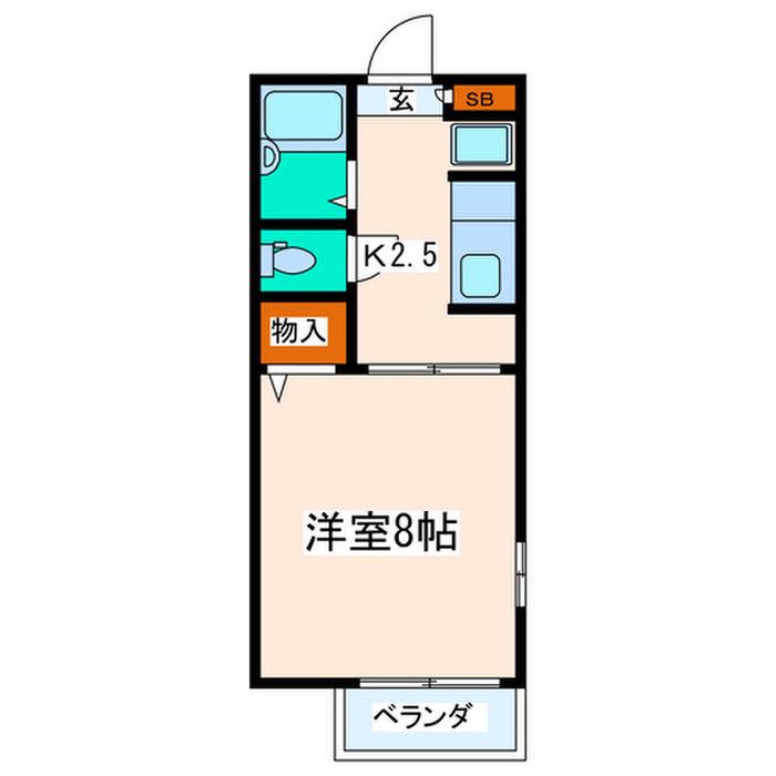 CASA FUJIKO II(1K/1階)の間取り写真