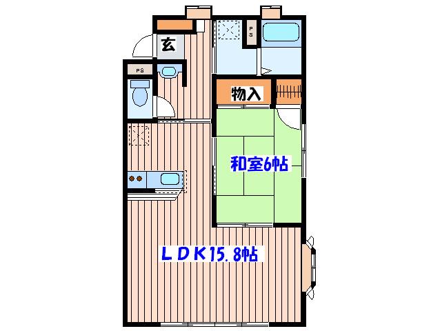 錦町コートハイツ(1LDK/1階)の間取り写真