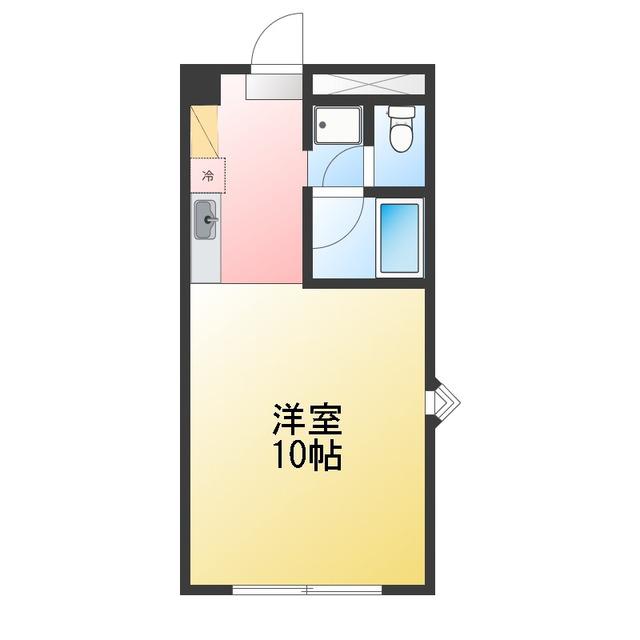 JR青梅線 河辺駅 徒歩10分 3階建 築35年(ワンルーム/2階)の間取り写真