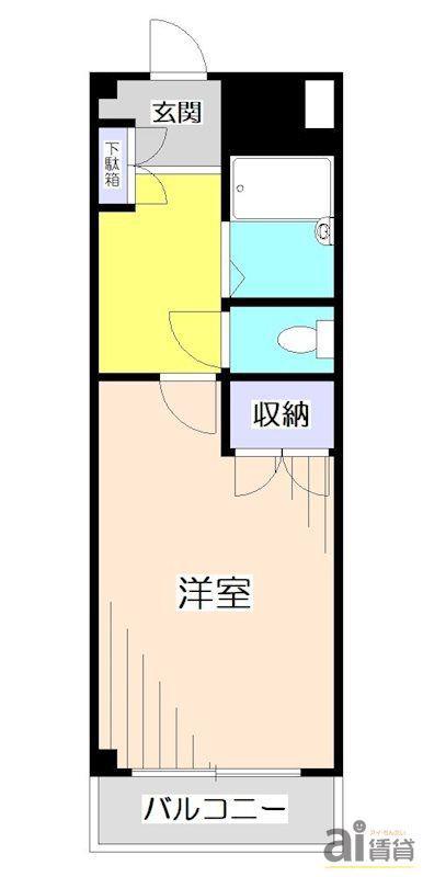 メゾン・ボヤージII(1K/1階)の間取り写真