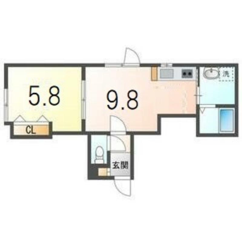 フェザ―63(1LDK/2階)の間取り写真