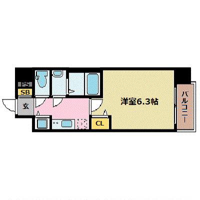 プレサンス梅田東アルファ(1K/7階)の間取り写真