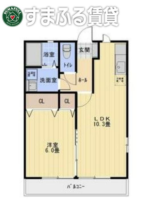 フォーリーブス(1LDK/1階)の間取り写真