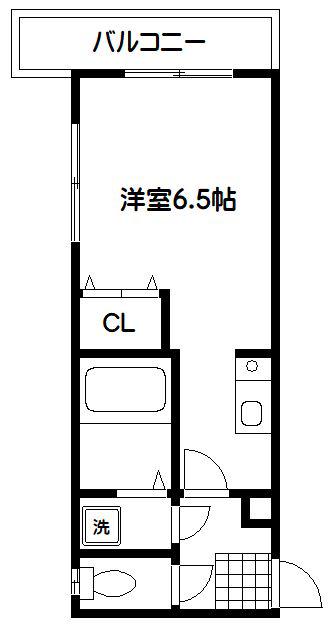 ビハーラミキ(1K/2階)の間取り写真