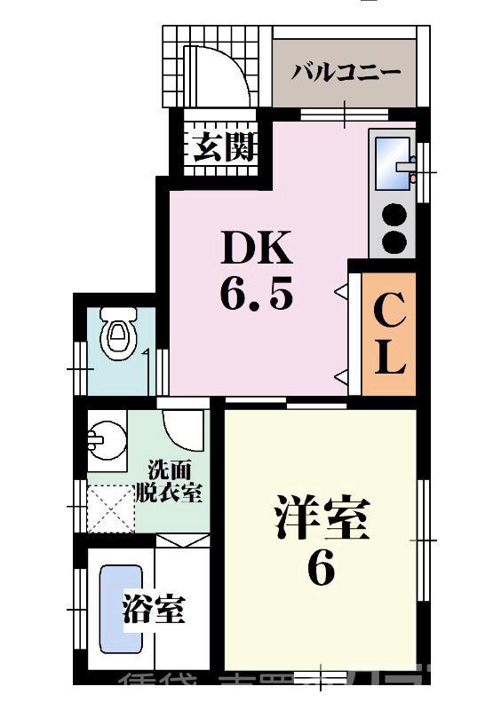 プリッ2初芝II(1DK/1階)の間取り写真