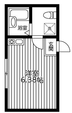ルミナス相模原(1K/1階)の間取り写真