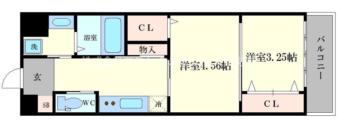 NU岸里駅前(2K/2階)の間取り写真