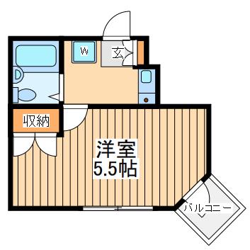 プラザマリーナ相模原(1K/2階)の間取り写真