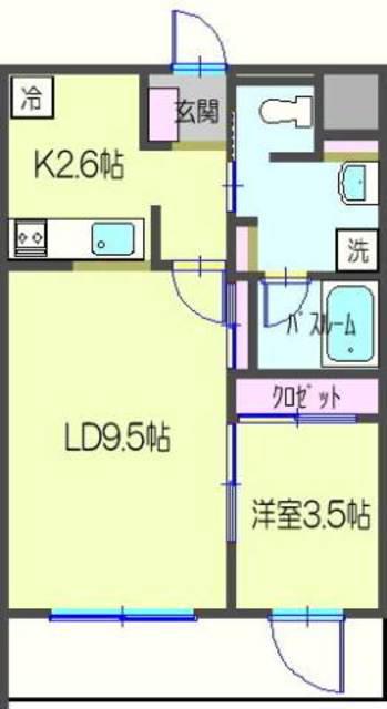カスティージョ(1LDK/3階)の間取り写真