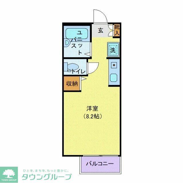 オゼットワールB(ワンルーム/2階)の間取り写真