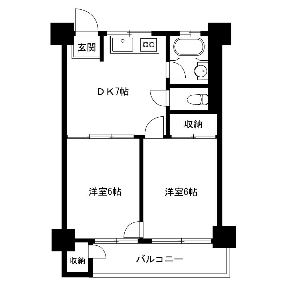 ハイツ方南(2DK/2階)の間取り写真