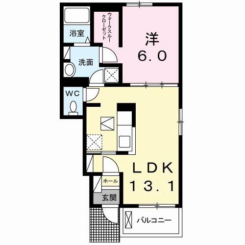 エスポワール II(1LDK/1階)の間取り写真