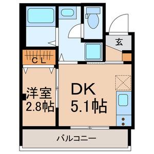 グランヴィーネ ICHIKAWA(1DK/3階)の間取り写真
