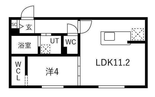 MODA N13(1LDK/3階)の間取り写真