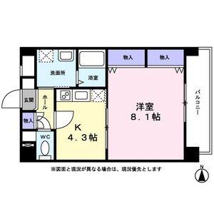 メゾン ドゥ 城北(1K/4階)の間取り写真