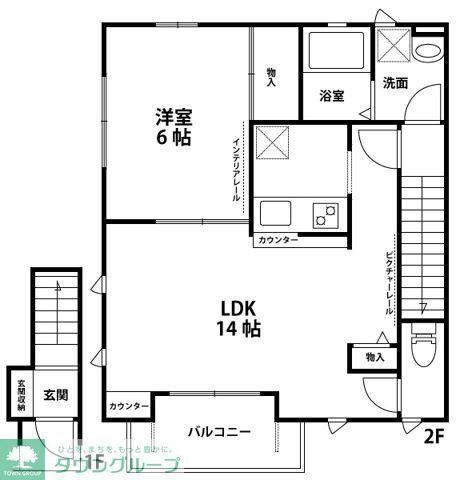 エストゥール ESTOUR(1LDK/2階)の間取り写真