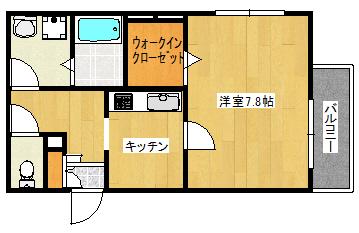 パルコート上池台(1K/2階)の間取り写真
