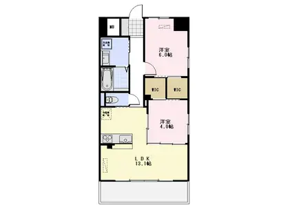 プランタジュネ(2LDK/4階)の間取り写真
