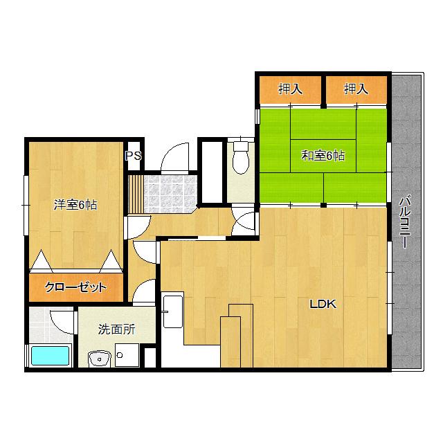 CASA・EST(2LDK/2階)の間取り写真