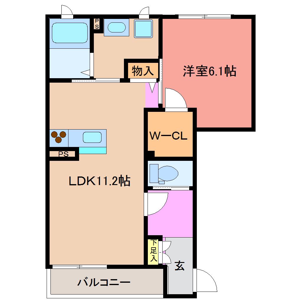 メゾンステラ(1LDK/1階)の間取り写真