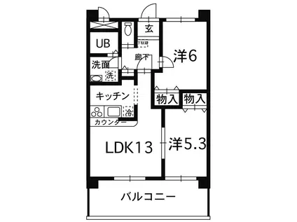 ラ・ブリーズ(2LDK/1階)の間取り写真
