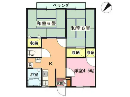 ホワイトハイツ(3K/2階)の間取り写真