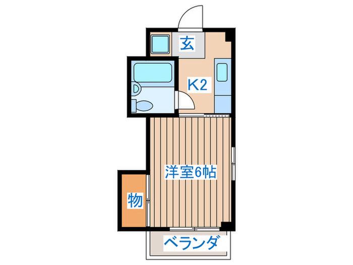 服部ビル(1K/3階)の間取り写真