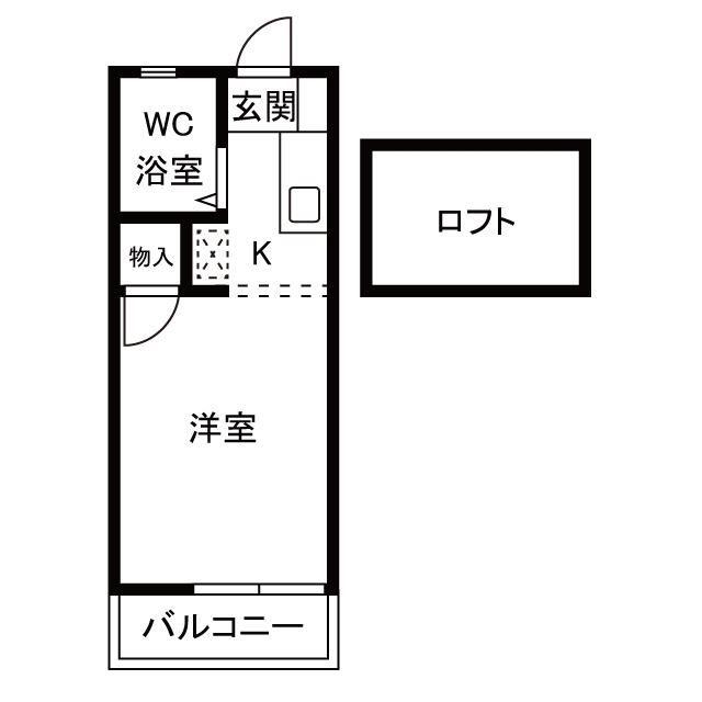 アートハウス桜が丘(ワンルーム/2階)の間取り写真