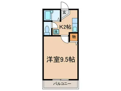 エースハイツ(1K/2階)の間取り写真