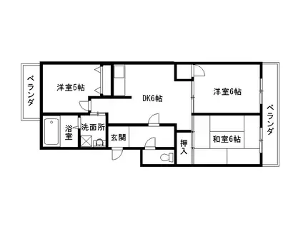 サンハイム南山本(3DK/2階)の間取り写真