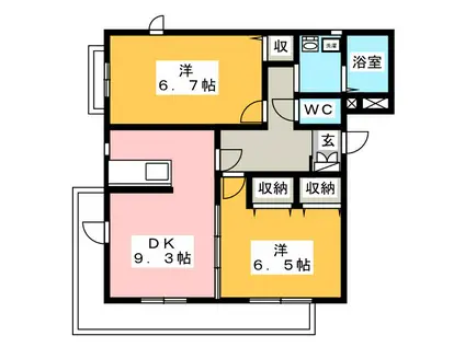 テージス(2DK/2階)の間取り写真