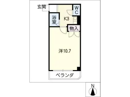 セモア元八事(1K/3階)の間取り写真